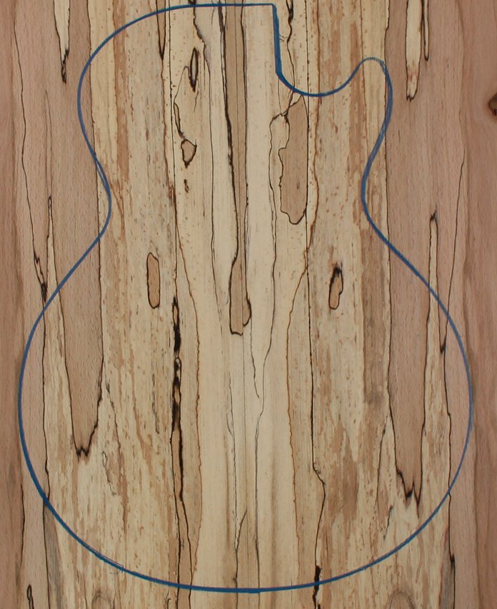 Drop Top Haya Spalted Guitarra / Bajo Eléctrico