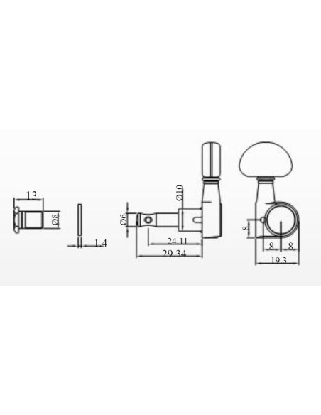 Ping Well® Chrome Machine Head RM-1042C-5 6 in line