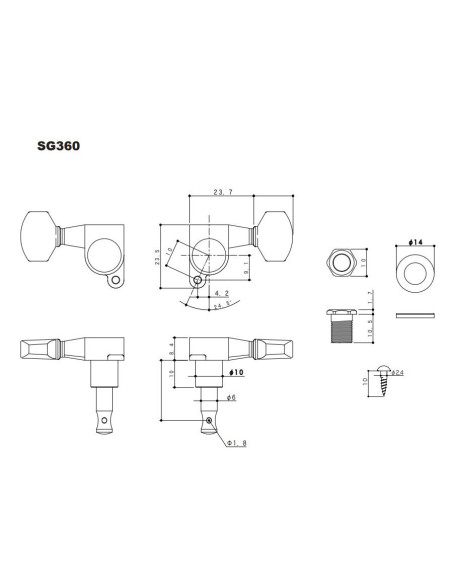 Clavijero Gotoh® Negro Cosmo SG360MGT/07-LCK  6 en linea