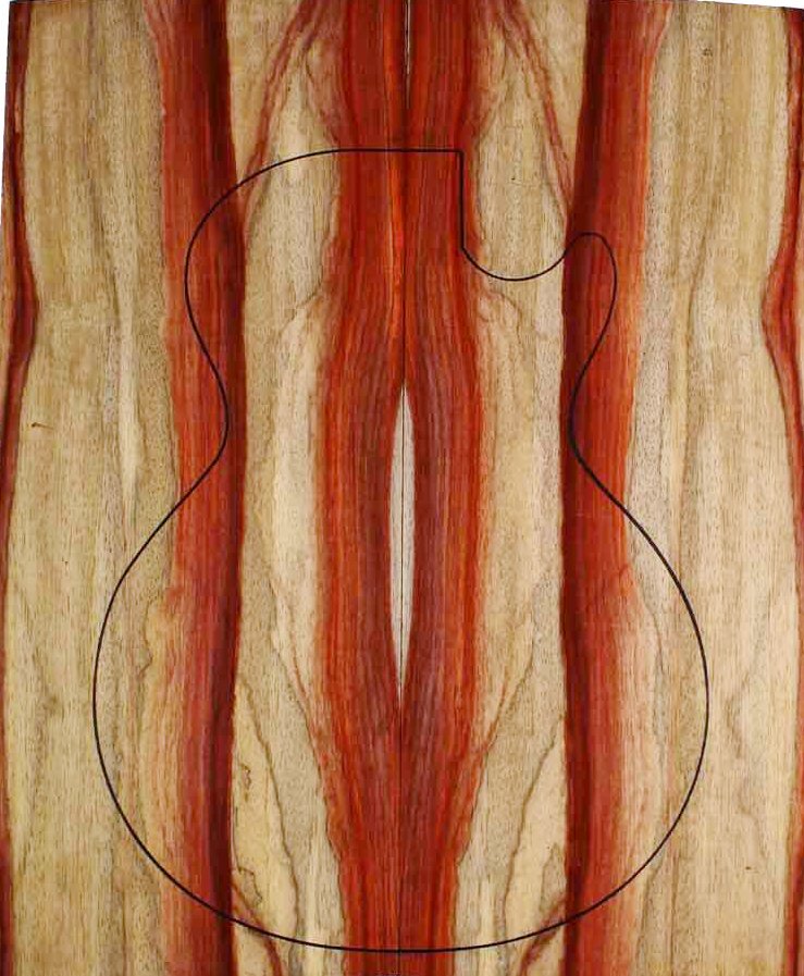 Body en Padouk Rouge Bariolé pour Guitare / Basse Électrique