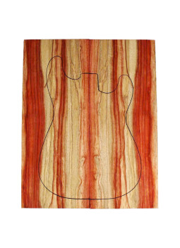 Tops Body Padouk rouge Bariolé pour guitare électrique