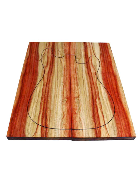 Tops Body Padouk rouge Bariolé pour guitare électrique