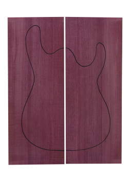 Carved Top Purple Heart Eléctrica