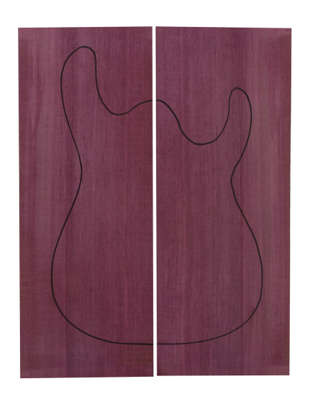 Carved Top Purple Heart Eléctrica