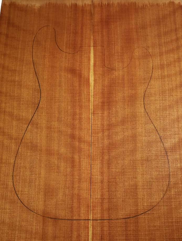 Drop Top Sequoia Curly Guitarra o Bajo Eléctrico| Madera para Guitarra