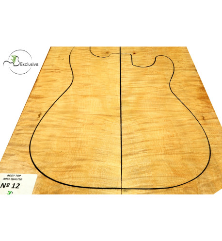 Tapa Cuerpo Arce Quilted Guitarra / Bajo Eléctrico Nº12