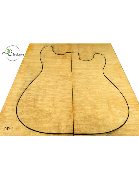 Tapa Cuerpo Arce Quilted Guitarra / Bajo Eléctrico Nº1