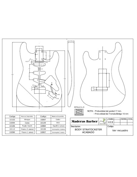 Corps fini Cèdre Guitare électrique Style Stratocaster