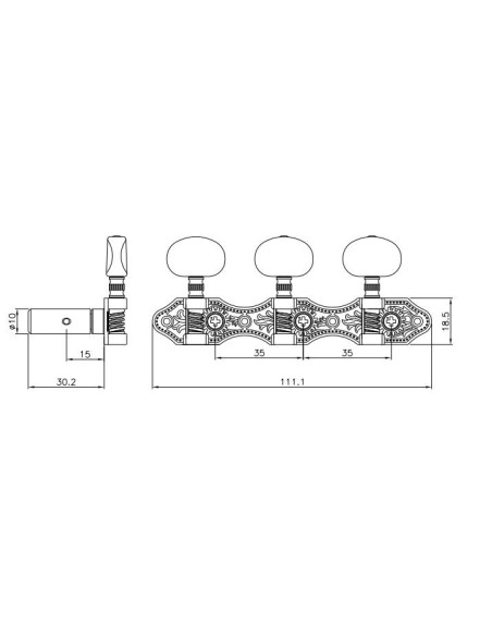 Mécaniques Ping Well® RM-1188G-7XM Guitare Classique