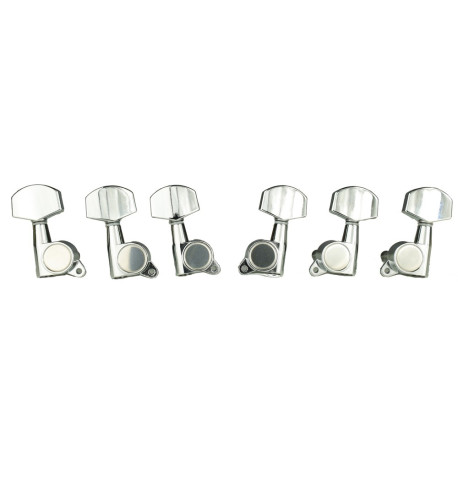 Mécaniques Ping Well® Chrome RM-1042C-1 Guitare Acoustique et Électrique 3+3