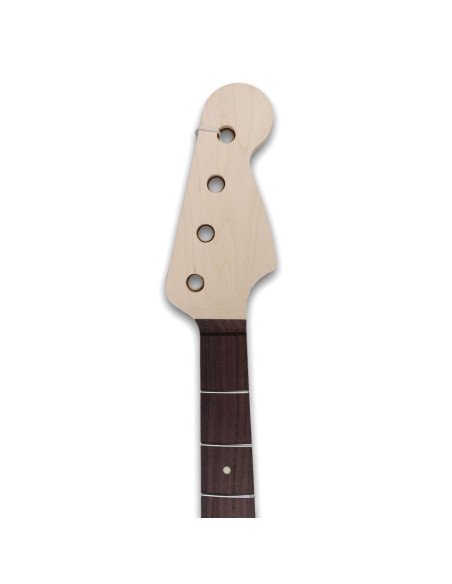 The fingerboard is made of rosewood, a very dense, oily and smelly wood