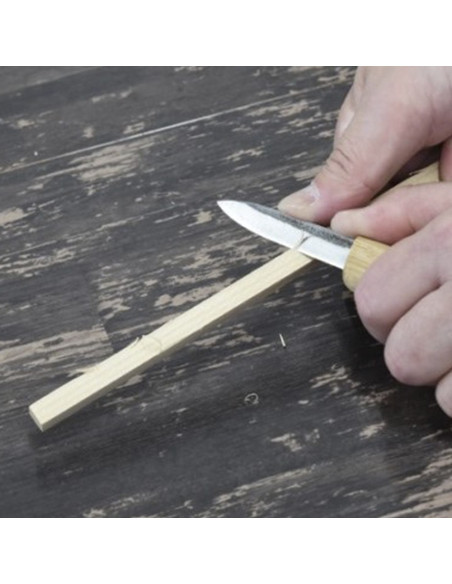 The Japanese knife Keiryu is perfect for wood shaping from any angle.