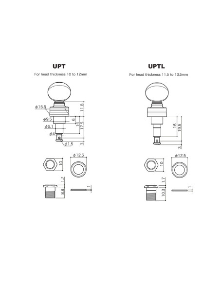 Mécanique Gotoh pour Ukulélé UPTL UB8 GG