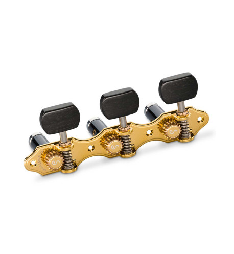 Schaller Machine Head GrandTune Classic Hauser Gold Ebony black posts deluxes | Maderas Barber