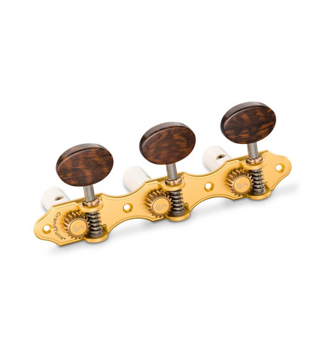 Schaller Machine Head GrandTune Classic Hauser Satin Gold Snakewood White Posts