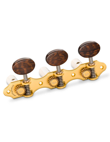Schaller Machine Head GrandTune Classic Hauser Satin Gold Snakewood White Posts