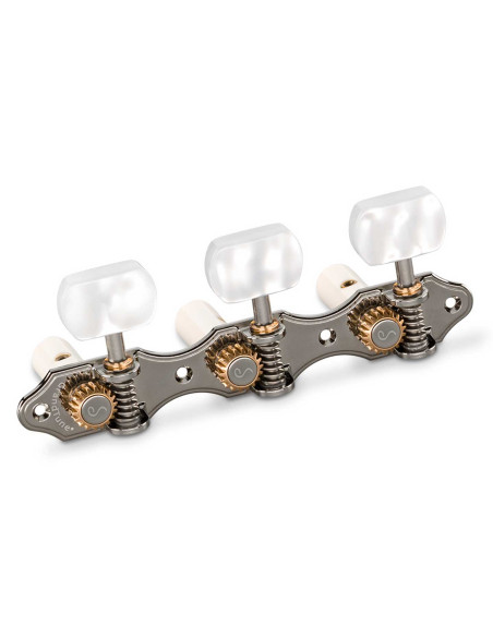 Schaller Machine Head GrandTune Classic Hauser Ruthenium Pearloid White Posts