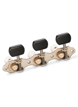 Schaller Machine Head GrandTune Classic Hauser Satin Ebony White Posts