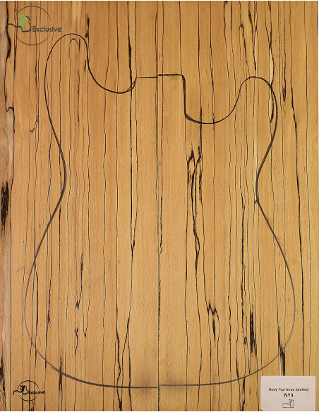 Tapa Cuerpo Haya Spalted Guitarra / Bajo Eléctrico MB Exclusive Nº3