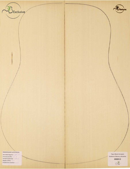 European Spruce Classical/Acoustic Guitar Top MB Exclusive Nº 000013