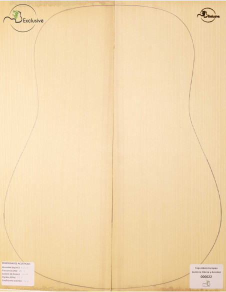 Table Épicéa Européen Nº 000022 Guitare Classique/Acoustique MB Exclusive