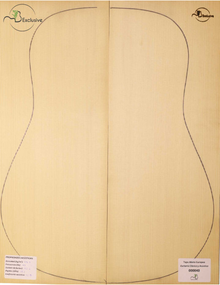 Table Épicéa Européen Nº 000040 Guitare Classique/Acoustique MB Exclusive