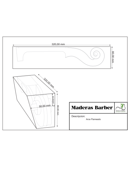 Manche Alto Érable Ondé Spécial | Maderas Barber