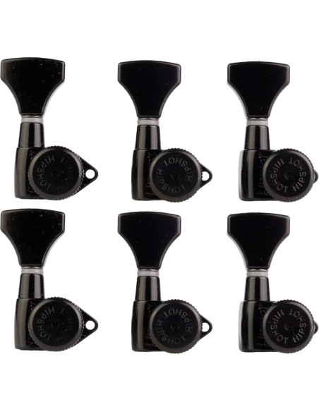 Clavijero Guitarra 6 En Linea Grip-Lock™ Abierto Negro Hipshot | Maderas Barber