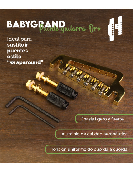 BabyGrand Puente Guitarra Oro Hipshot | Maderas Barber