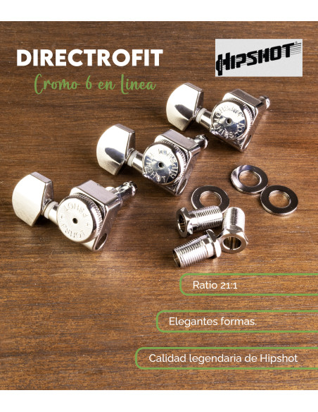 Guitar Tuner Upgrade Kit Fender® Directrofit™ Chrome Hipshot | Maderas Barber