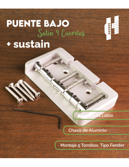 4 Stg. Bass Fender Style Mount 5 Hole Alum. Satin Bridge | Maderas Barber