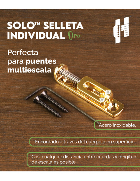 Solo™ Selleta Individual Guitarra Oro Hipshot | Maderas Barber
