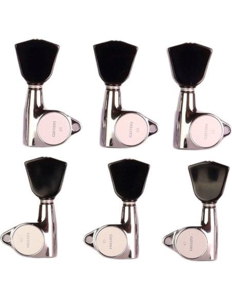 Clavijero Guitarra Acústica/Eléctrica 3+3 Cromo Gotoh SG301-P4B-C | Maderas Barber