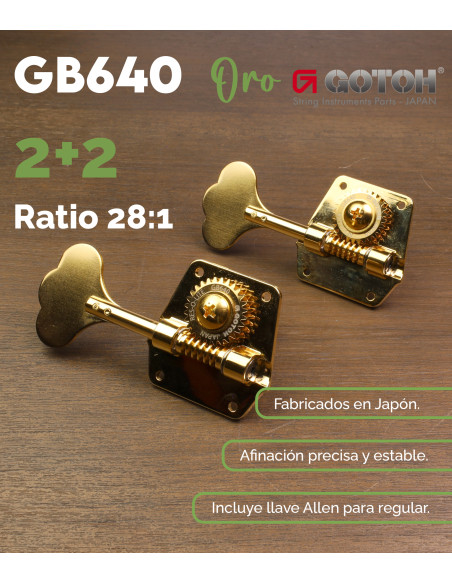 Accourdeurs pour Basse 2+2 Gold Gotoh GB640-LRRGG | Maderas Barber