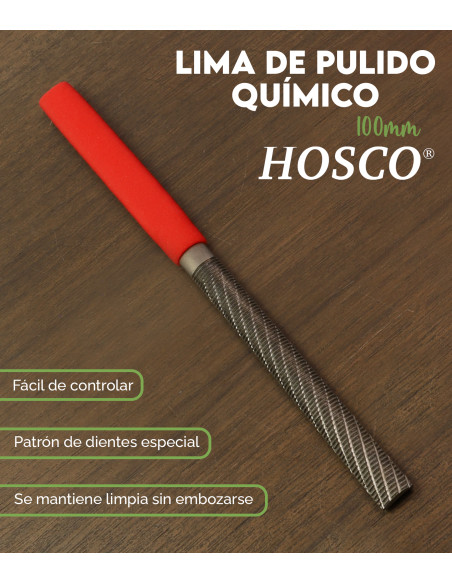 Lima Pulido Químico Media Caña 100mm Hosco TL-CP-HR100|Maderas Barber