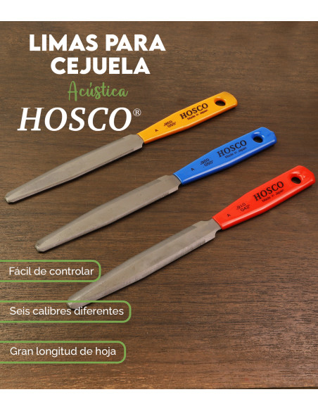 Juego Limas Ranura Cejuela Acústica, set de 3 Hosco TL-NF3A | Maderas Barber