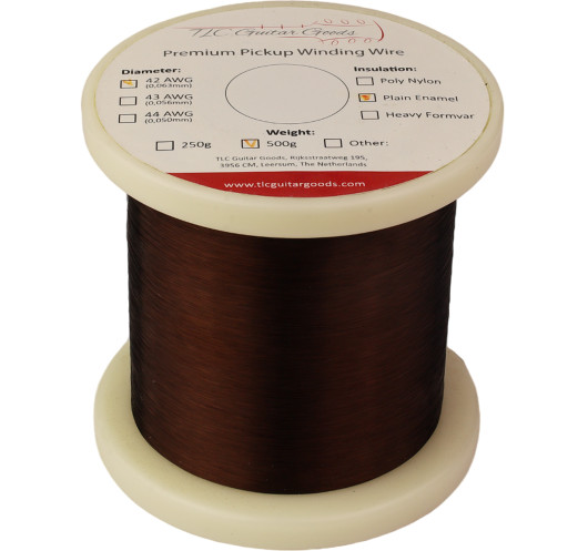 Copper Pickup Wire 42 AWG Enamel 500g | Maderas Barber