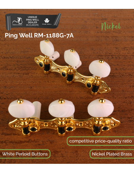 Clavijero Ping Well® 3+3 Dorado Perla Ping Well® RM-1188G-7A Clásica | Maderas Barber