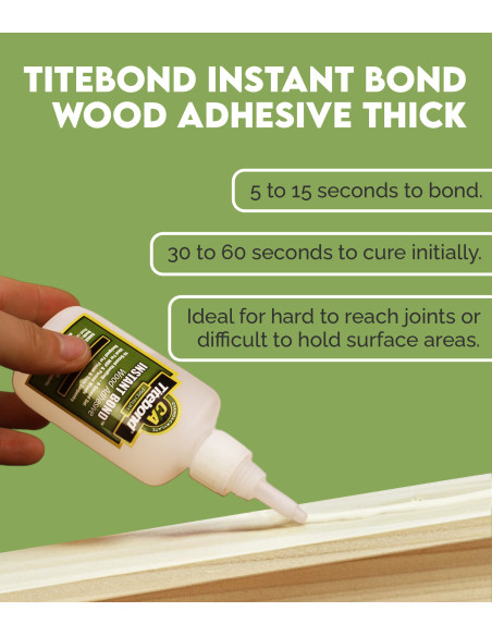 Titebond Instant Bond Wood Cianocrilato Thick 2 Oz |Maderas Barber