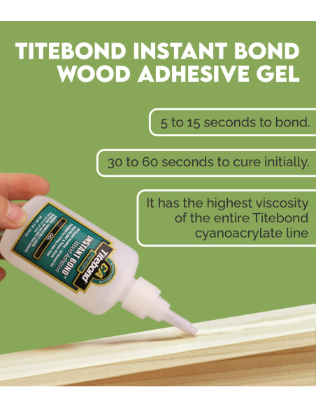 Titebond Instant Bond Wood Cianocrilato Gel 2 Oz |Maderas Barber