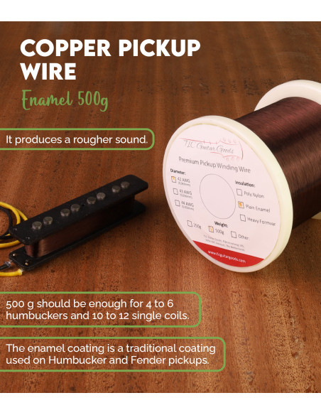 Fil de Cuivre pour Micro 42 AWG Enamel 500g | Maderas Barber
