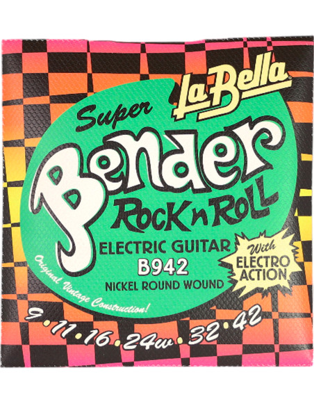 Jeu de Cordes pour Guitare Électrique 9-42 La Bella Super Bender B942 | Maderas Barber