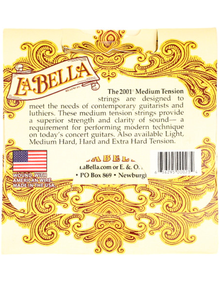 Jeu de Cordes La Bella 2001 pour Guitare Classique - Medium | Maderas Barber