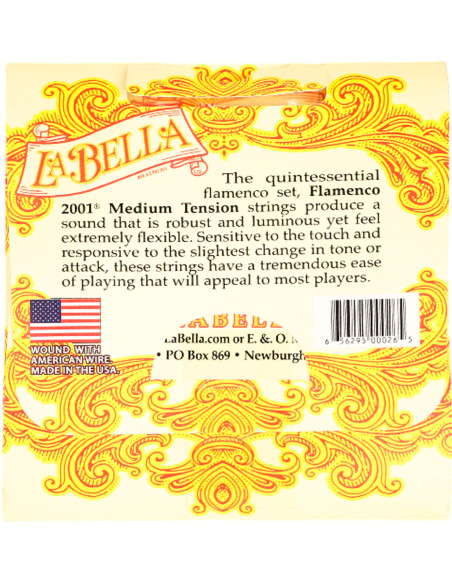 Jeu de Cordes de Guitare Flamenco La Bella 2001 - Medium Tension | Maderas Barber