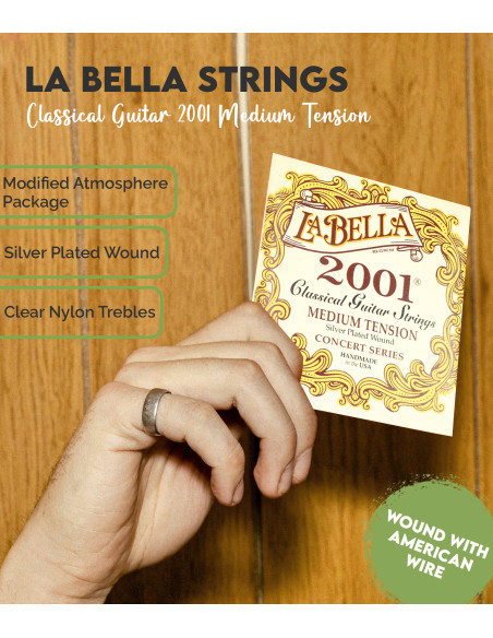 Jeu de Cordes La Bella 2001 pour Guitare Classique - Medium | Maderas Barber