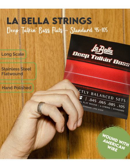 La Bella 760FS Deep Talkin’ Bass Flats – Standard 45-105 | Maderas Barber