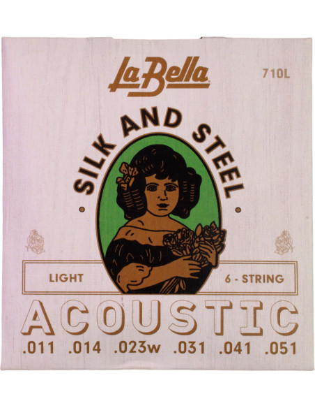 Juego de Cuerdas La Bella 710L Guitarra Acústica Silk & Steel | Maderas Barber
