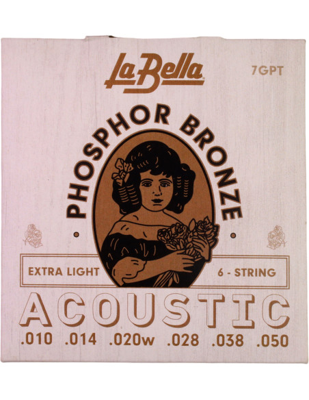 Juego de Cuerdas La Bella 7GPT Guitarra Acústica Phosphor Bronze | Maderas Barber