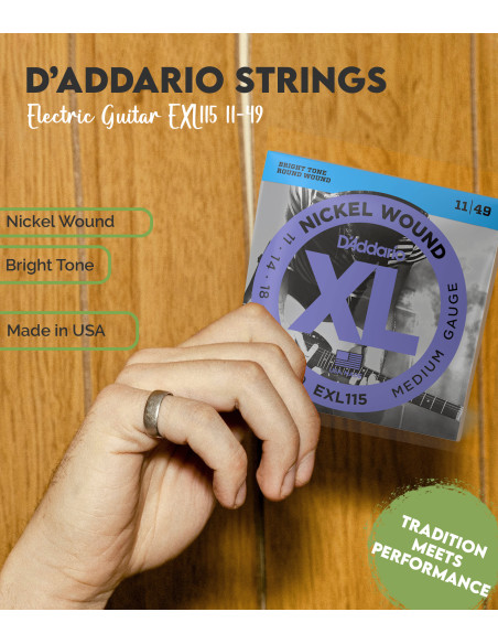 Electric Guitar EXL115 D'Addario Strings Set | Maderas Barber