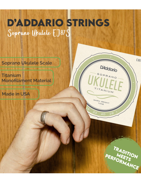 Jeu Cordes D'Addario Ukélélé Soprano EJ87S